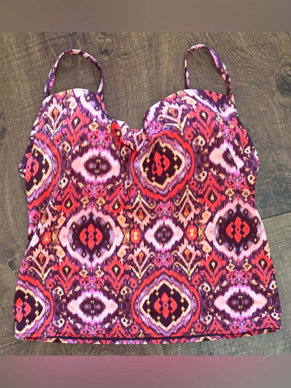Victoria’s Secret 2 two piece patterned tankini bathing swim suit 34D/medium - Picture 3 of 9